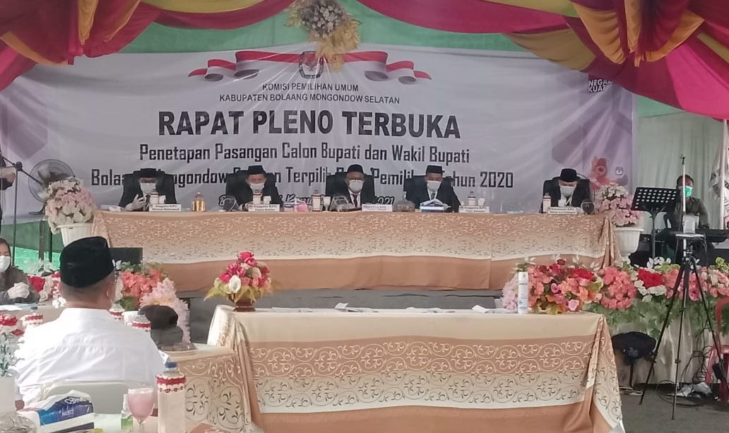 KPU Bolsel Sukses Gelar Pleno Penetapan Pemenang Pasangan Calon Pilkada