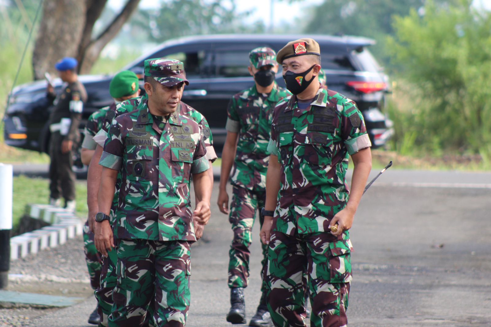 Danyon Armet Bogani Sambut KunjunganBrigjen TNI Yusman Madayun