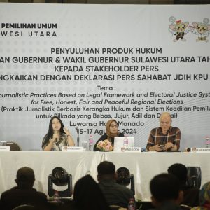 Saat Pembukaan Penyuluhan Produk Hukum yang di Gelar KPU Sulut Jumat (15/8/2024) di Luwansa Hotel Manado.