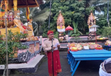 Bupati Limi Mokodompit Hadiri Perayaan Hari Raya Galungan di Werdi Agung